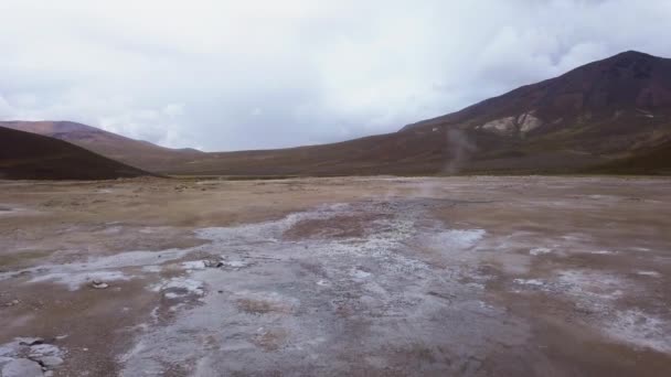 Puchuldiza Геотермальна Активна Область Високо Горах Анд Чилі Великою Кількістю — стокове відео