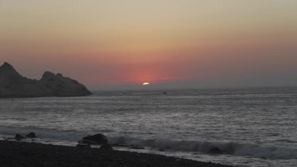 Sunset Rocky Coastline Pacific Ocean Atacama Desert Chile — Stock Video