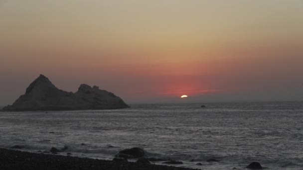 Sunset Rocky Coastline Pacific Ocean Atacama Desert Chile — Stock Video