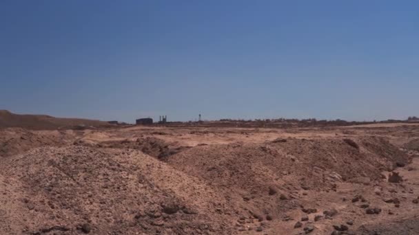 Opuszczony Przemysłowy Obszar Wydobycia Soli Solnej Suchej Suchej Pustyni Atacama — Wideo stockowe