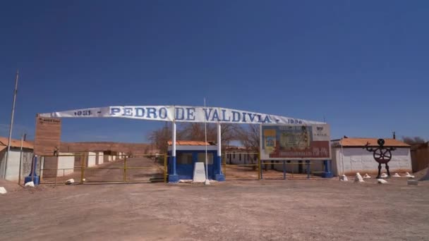 Zona Mineraria Abbandonata Salnitro Industriale Nel Deserto Arido Arido Atacama — Video Stock