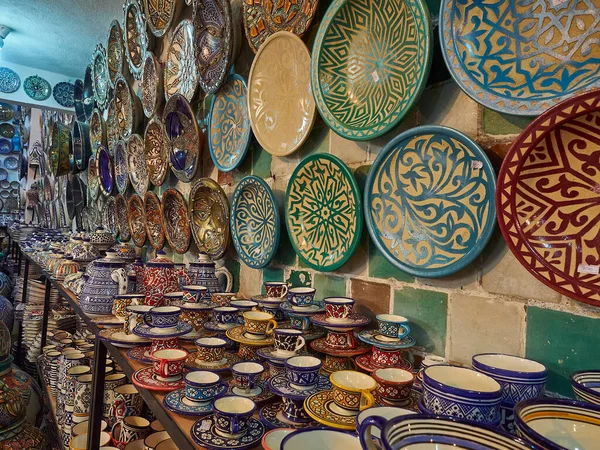 Colorful Artistic Handcrafted Ceramic Pottery Made Out Clay Arabian Style — Stock Photo, Image