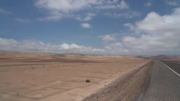 Спекотний Сонячний День Півдні Перу Височить Суха Посушлива Прибережна Пустеля — стокове відео