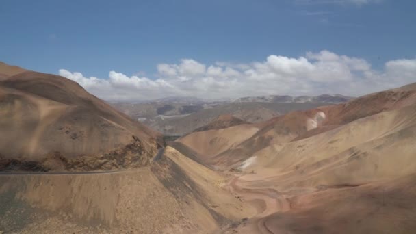Hochland Der Trockenen Und Trockenen Küstenwüste Süden Perus Einem Heißen — Stockvideo