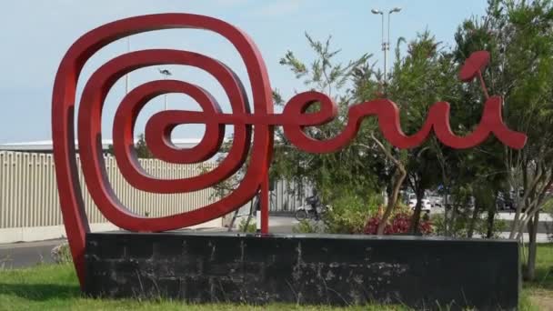 Groot Peru Teken Aan Internationale Grens Naar Chili Verwelkomen Bezoekers — Stockvideo