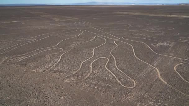 秘鲁沙漠中著名的纳斯卡山脉是一个受欢迎的旅游胜地 至今仍是一个谜 — 图库视频影像