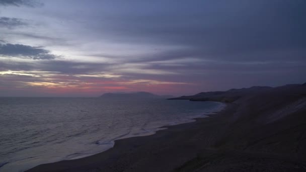 Wellen Die Paracas Nationalpark Peru Rande Der Küstenwüste Der Küste — Stockvideo