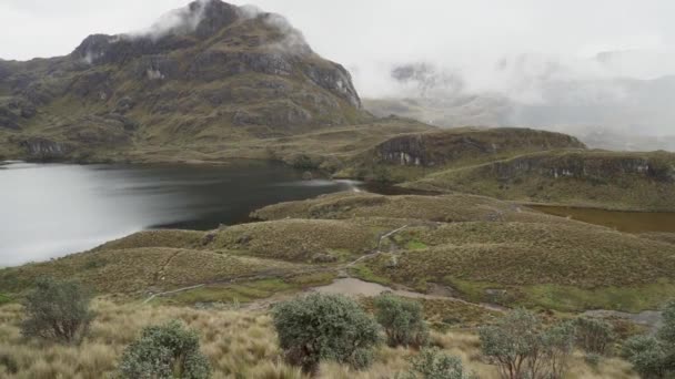Jedinečná Krajina Národního Parku Cajas Vysoké Nadmořské Výšce Pohoří Andes — Stock video
