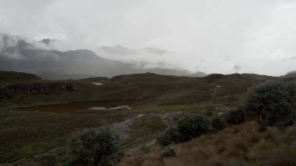 Unikalny Krajobraz Parku Narodowego Cajas Dużej Wysokości Andes Góry Ekwadoru — Wideo stockowe