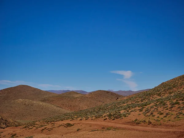北非摩洛哥山区沙漠景观中的干旱荒芜地区 — 图库照片