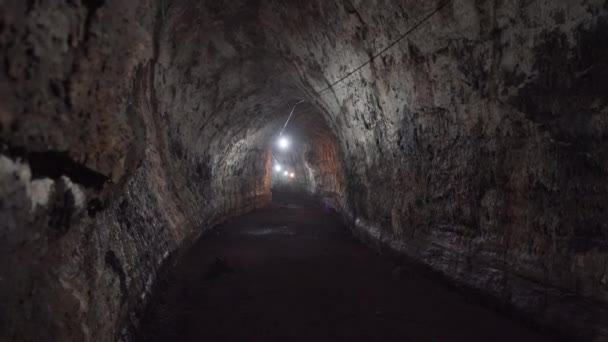 Tubo Lava Túnel Lava Cerca Puerto Ayora Isla Santa Cruz — Vídeo de stock