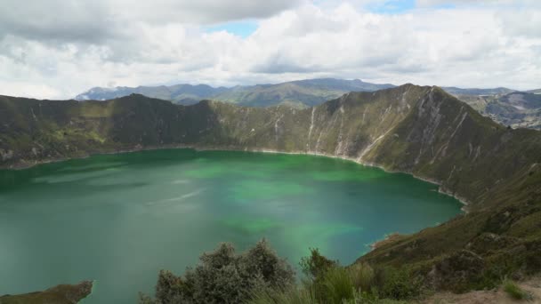 Laguna Quilotoa Lago Crateri Pieno Acqua Vulcano Più Occidentale Delle — Video Stock