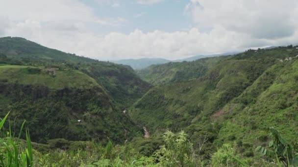 Valle Profundo Del Río Magdalena Chaquira Cerca San Agustín Popular — Vídeos de Stock