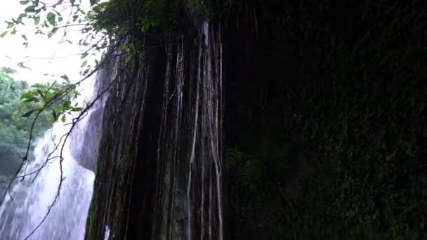 Cascada Motilona Красивые Водопады Глубоких Джунглях Недалеко Пайколя Колумбии Каскад — стоковое видео