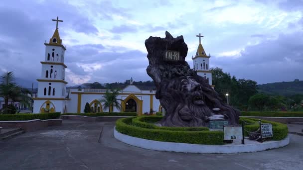 Templom San Agustin Kolumbiában Hajnalban — Stock videók