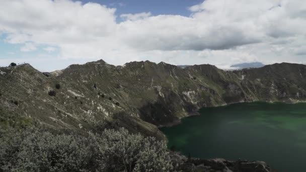 Laguna Quilotoa Der Quilotoa Schleife Den Anden Bergen Ecuadors Ist — Stockvideo