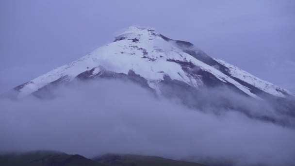 Cotopaxi Volcán Activo Primera Hora Mañana Con Luz Para Levantarse — Vídeos de Stock