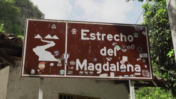 Big Sign Magdalena River Pressed Narrow Gab Estrecho Magdalena Causing — Stock Video