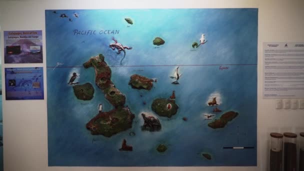 ガラパゴス諸島の救援地図 — ストック動画
