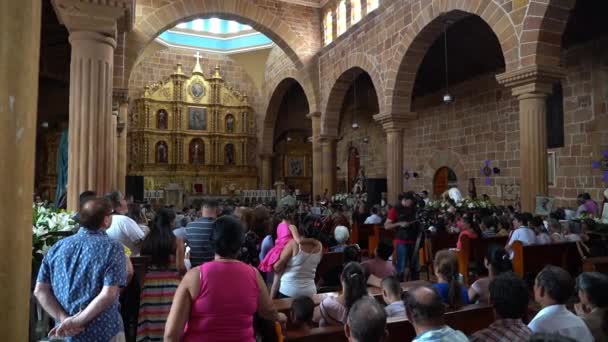 Barichara Kolumbia 2019 Osoby Tradycyjnym Stroju Procesji Wielkanoc Semana Santa — Wideo stockowe