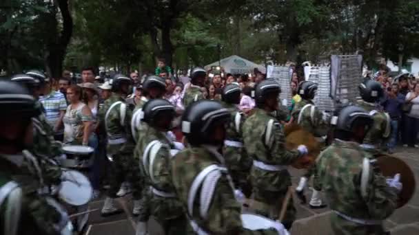 Barichara Colombia 2019 Persone Abiti Tradizionali Processione Durante Settimana Pasquale — Video Stock
