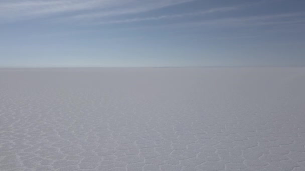 Αεροπλάνο Drone Της Λίμνης Salar Uyuni Γύρω Από Isla Pescado — Αρχείο Βίντεο