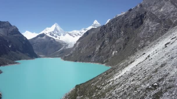 Bela Água Azul Turquesa Lago Lagoa Laguna Paron Nas Altas — Vídeo de Stock