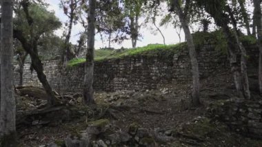 Kuelap, Peru - 06 01 2019: Eski kayıp şehir Kuelap 'ın tarihi arkeolojik alanı, Perus And Dağları' nın yüksek rakımlarında antik ve yerli İnka 'nın bir yerleşimi.