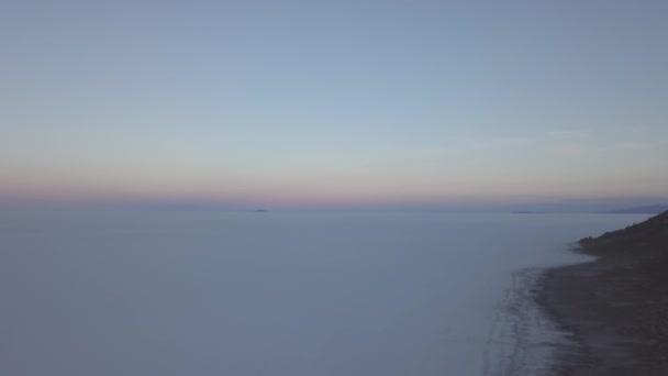 Drone Aéreo Tiro Lago Sal Salar Uyuni Torno Ilha Pescado — Vídeo de Stock
