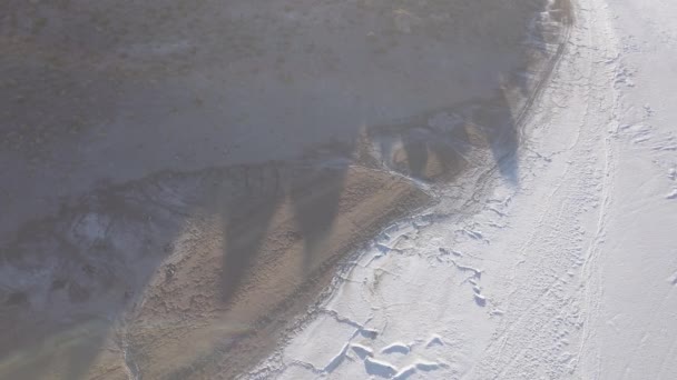 Zdjęcie Drona Salar Uyuni Słonego Jeziora Wokół Wyspy Pescado Wyspy — Wideo stockowe