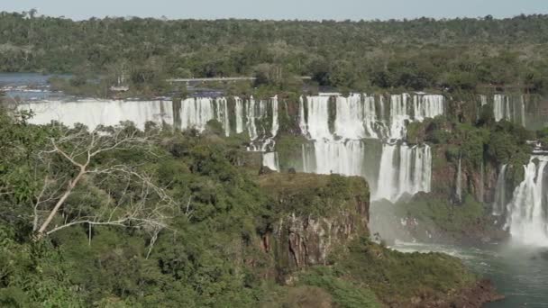 Las Cataratas Del Iguazú Están Ubicadas Frontera Entre Brasil Argentina — Vídeo de stock
