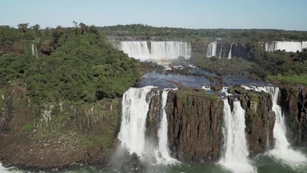 Iguazu Falls Nacházejí Hranici Mezi Brazílií Argentinou Jsou Jedním Sedmi — Stock video