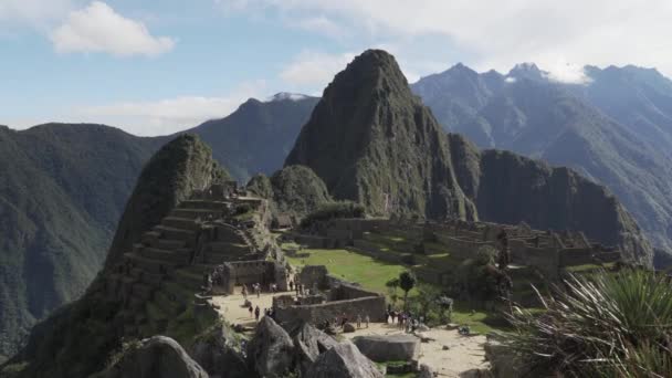 Aguas Calientes Perú 2023 Sitio Arqueológico Machu Picchu Con Antiguas — Vídeos de Stock