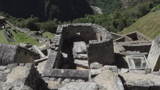 Águas Calientes Peru 2023 Templo Sol Sítio Arqueológico Machu Picchu — Vídeo de Stock
