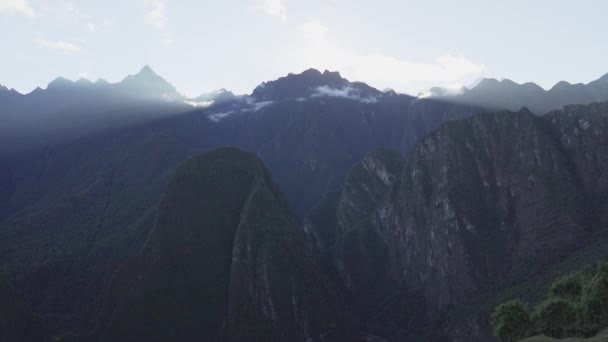 Aguas Calientes Peru 2023 Arkeologiska Fyndplatsen Machu Picchu Med Gamla — Stockvideo