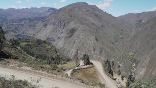 Kręta Droga Przez Wyżyny Andów Cordillera Blanca Peru — Wideo stockowe