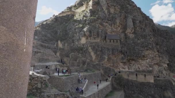 Ollantaytambo Peru 2019 Cuzco Yakınlarındaki Dağları Ndaki Urubamba Nehri Nin — Stok video