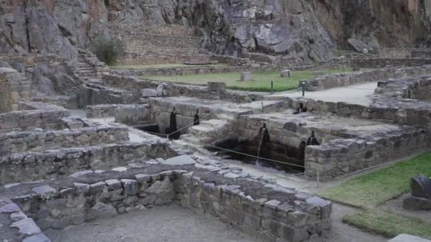 Ollantaytambo Perú 2019 Sitio Arqueológico Ollantaytambo Con Ruinas Incas Una — Vídeo de stock