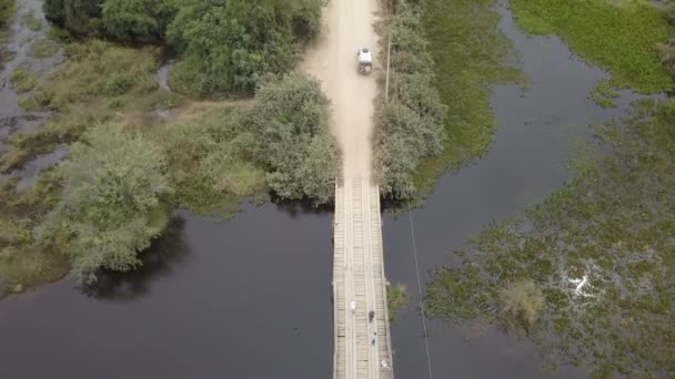 Letecký Bezpilotní Pohled Transpantaneiru Tropických Mokřinách Pantanal Největší Bažinaté Oblasti — Stock video