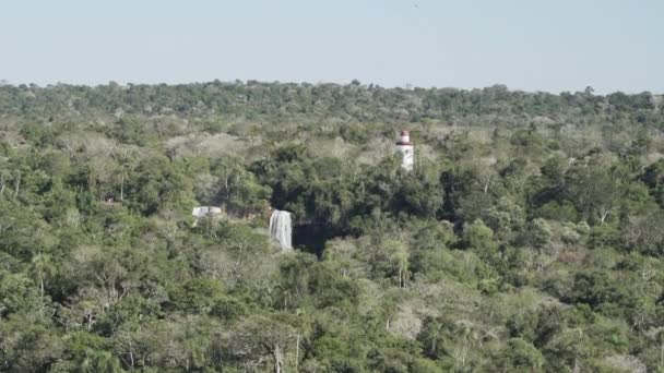 Водопад Игуасу Расположен Границе Между Бразилией Аргентиной Является Одним Семи — стоковое видео
