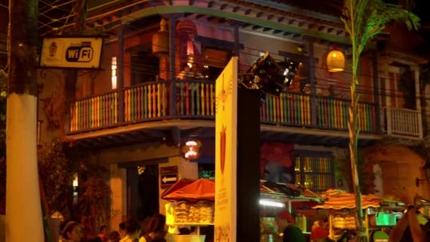 Cartagena Colombia 2019 Banda Vivo Actuando Durante Festival Plaza Trinidad — Vídeos de Stock
