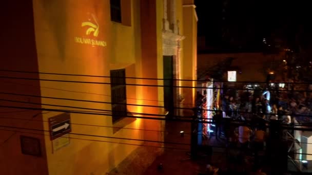 Cartagena Kolumbia 2019 Koncert Zespołu Podczas Festiwalu Plaza Trinidad Getsemani — Wideo stockowe