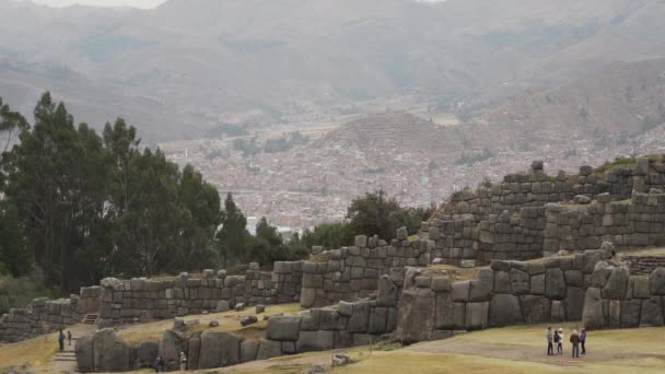 Cuzco Perú 2019 Albañilería Artística Las Históricas Murallas Piedra Ciudadela — Vídeos de Stock