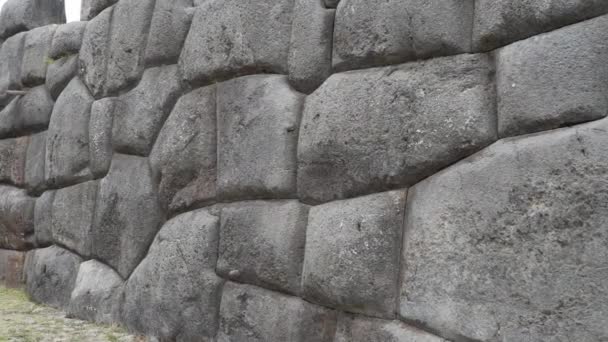 Cuzco Peru 2019 Τεχνητή Τοιχοποιία Των Ιστορικών Πέτρινων Τοίχων Της — Αρχείο Βίντεο