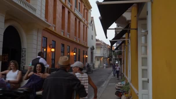 Historické Městské Koloniální Budovy Města Cartagena Tropech Atlantického Oceánu Kolumbii — Stock video