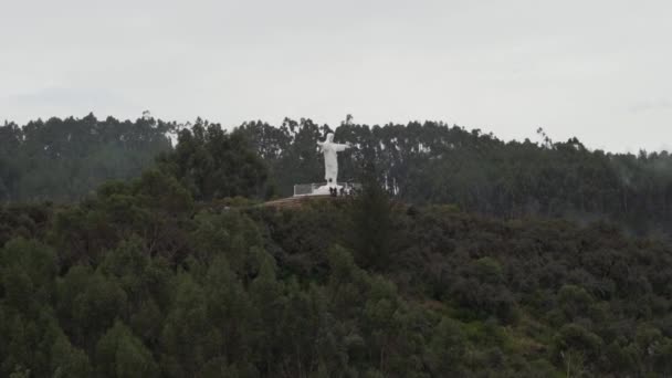 Куско Перу 2019 Памятник Кристо Бланко Горах Высоко Над Куско — стоковое видео