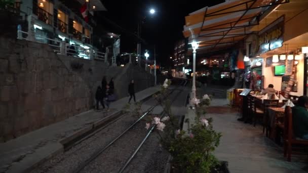 Aguas Calientes Perú 2023 Estación Tren Machu Picchu Pueblo Auas — Vídeo de stock