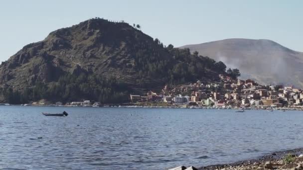 Costa Del Lago Titicaca Cerca Copacabana Bolivia Gran Altitud Los — Vídeos de Stock