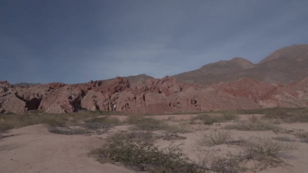 Hermoso Paisaje Árido Del Desierto Cafayate Largo Quebrada Las Conchas — Vídeos de Stock