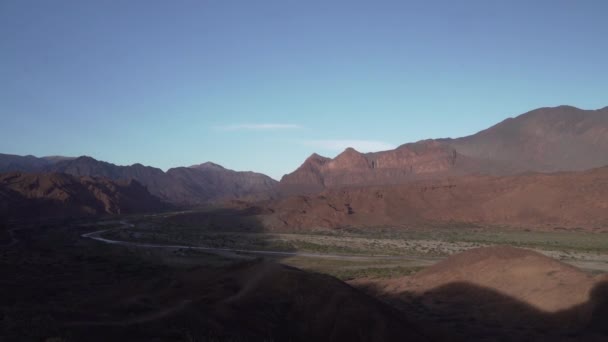 Όμορφη Άνυδρη Έρημο Τοπίο Της Cafayate Κατά Μήκος Της Quebrada — Αρχείο Βίντεο
